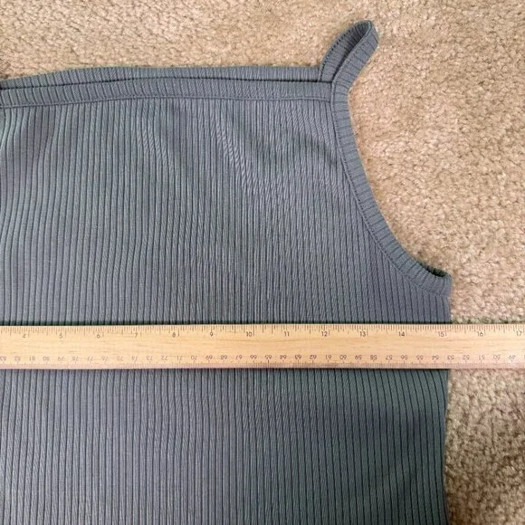 Old Navy Women's Rib-Knit Tank Top Gray Size Large Spaghetti Strap E564 - Picture 7 of 9